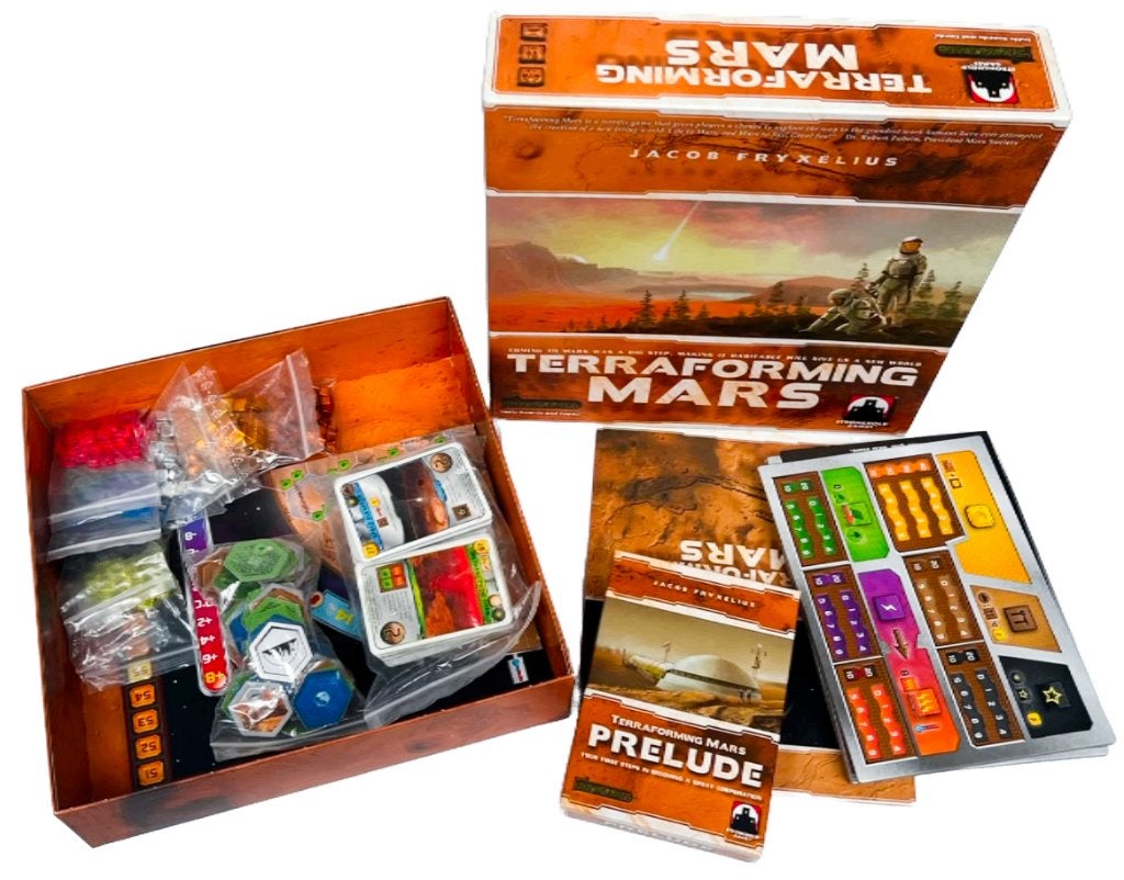 Terraforming Mars + prelude + cardboard inserts, 1 ou 2 joueurs, Enlèvement, Comme neuf, Stronghold games