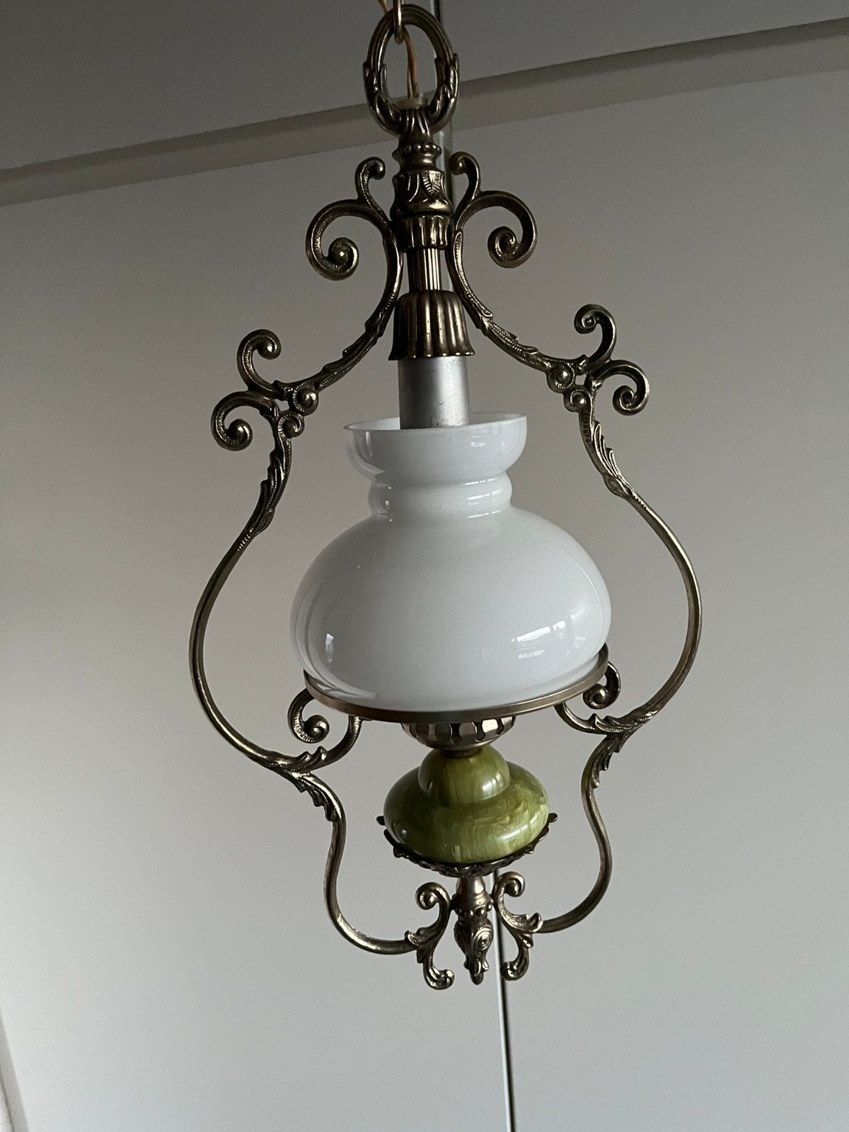 Luster in goede staat af halen in poelkapele, Maison & Meubles, Lampes | Lustres, Enlèvement, Comme neuf, Métal, Rustiek
