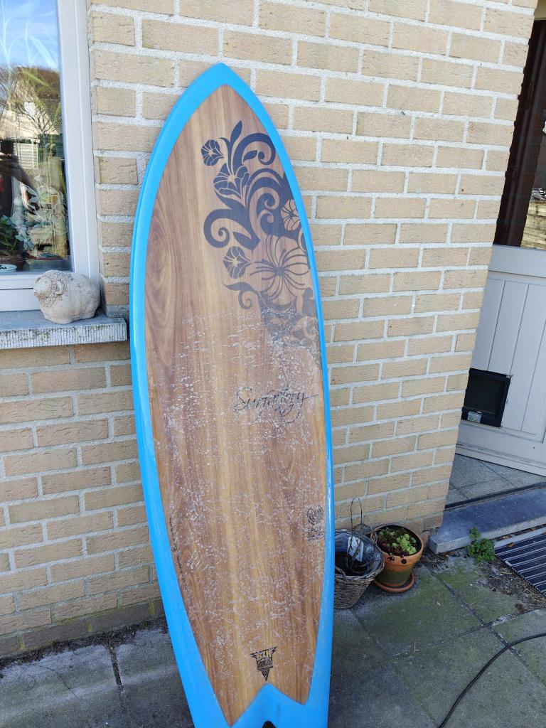 Surfplank, Sports nautiques & Bateaux, Planche à voile sur vague, Enlèvement, Comme neuf, Fish, Avec ailerons