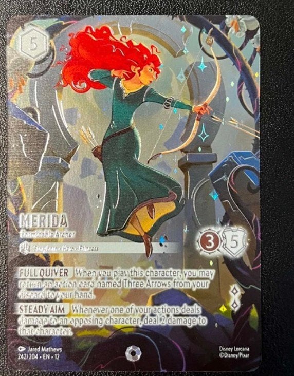 Iconic merida disney lorcana, Hobby en Vrije tijd, Verzamelkaartspellen | Overige, Ophalen, Zo goed als nieuw