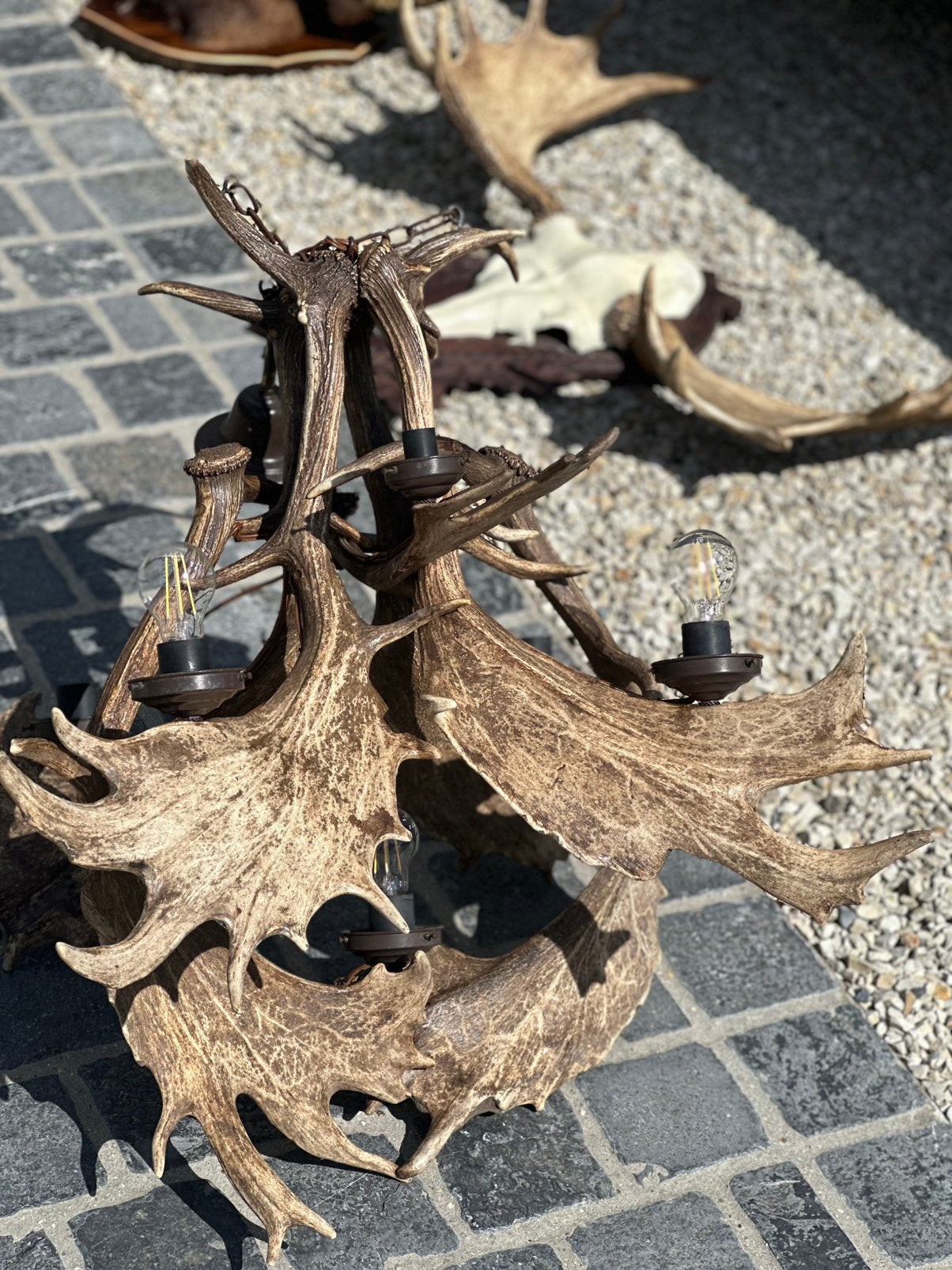 Luster geweien damhert groot, Antiek en Kunst, Curiosa en Brocante, Ophalen