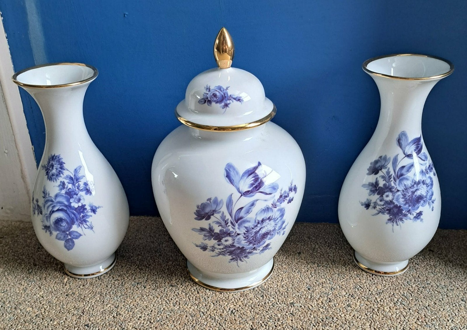 3 delfs blauwe vazen, Antiquités & Art, Antiquités | Vases, Enlèvement