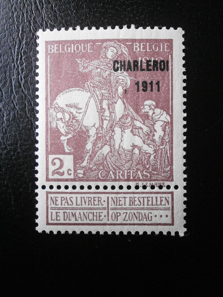 BELGIQUE  COB Nr 103 * charleroi 1911, Autre, Trace d'autocollant, Non oblitéré, Timbre-poste