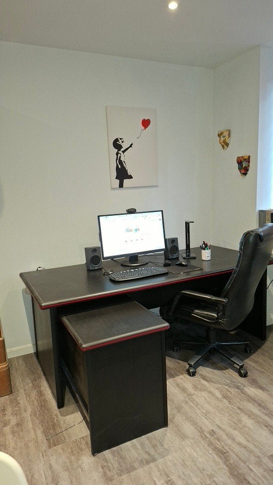 Italiaans designbureau groot bureau + rugleuning + fauteuil, Ophalen, Gebruikt, Bureau