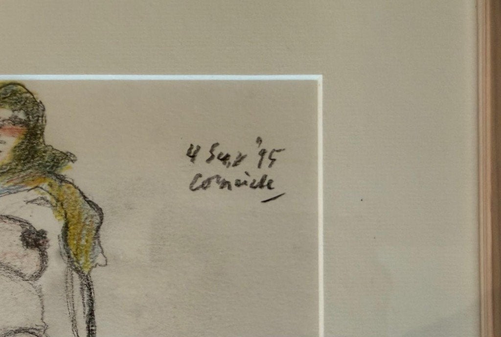 Corneille  Uniek werk  Potloodtekening  Vrouwelijk Naakt, Antiek en Kunst, Ophalen, Gedateerd, Papier