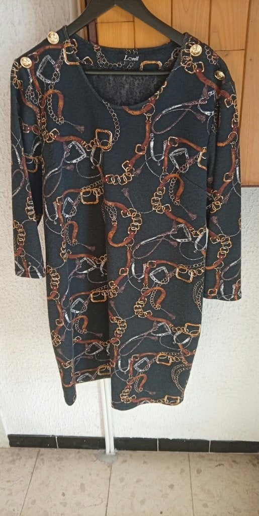 Kleedje, Kleding | Dames, Bruin, Maat 46/48 (XL) of groter, Zo goed als nieuw, Ophalen