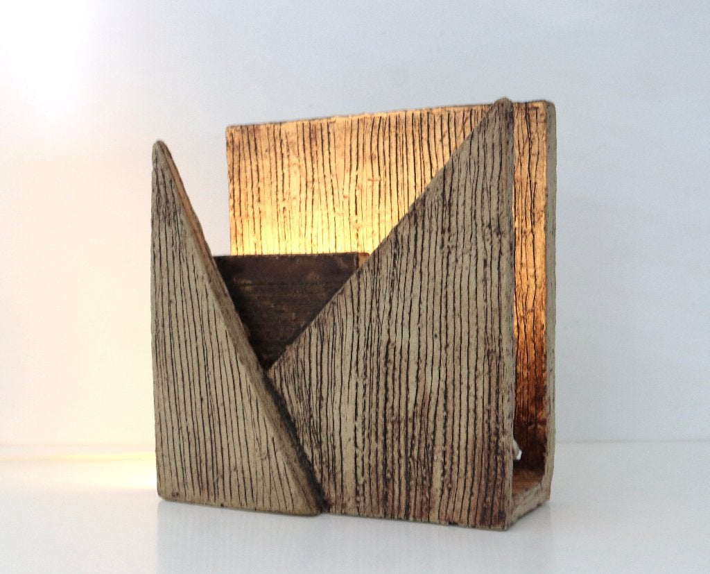 Zeldzame keramiek tafellamp - Brutalist lamp, Ophalen of Verzenden, Gebruikt, Keramiek