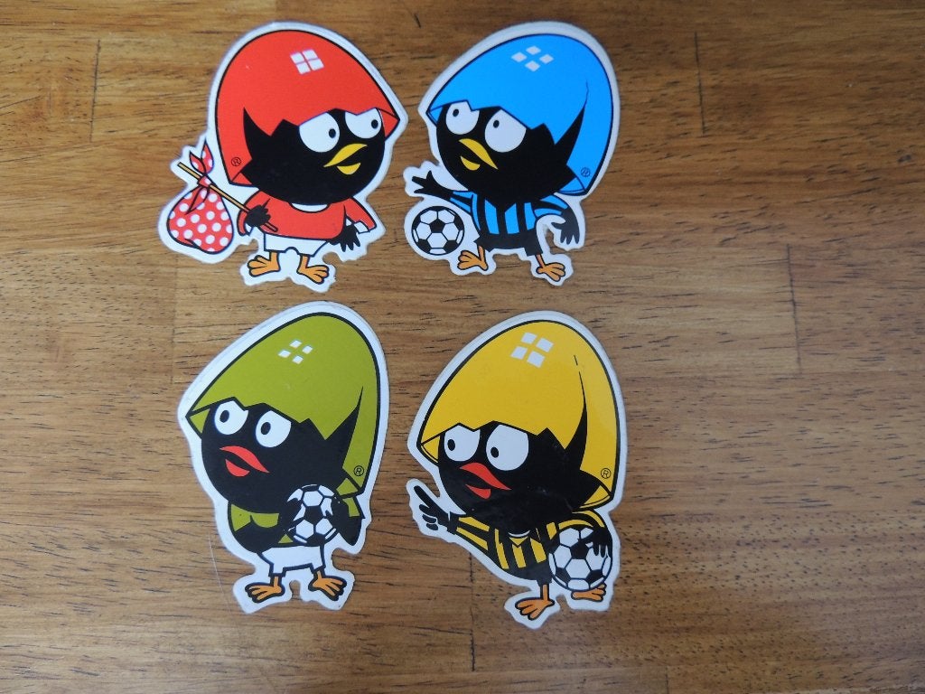 Calimero Kermis 4 x sticker, Collections, Envoi, Comme neuf, Autres types