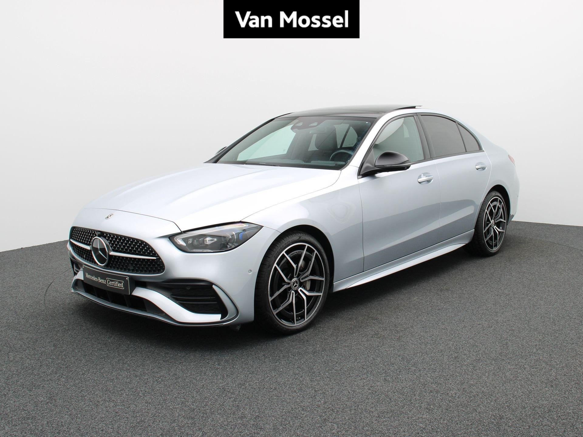 Mercedes-Benz C-Klasse 300 4M AMG Line Berline + LEDER + BUR, Autos, 1800 kg, Entreprise, Entretenue par le concessionnaire, Noir