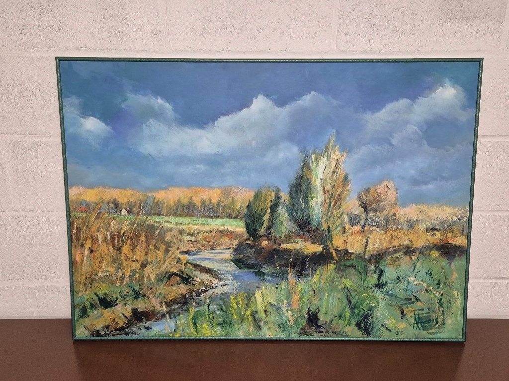 Schilderij De Geulmonding, Antiquités & Art, Art | Peinture | Classique, Aquarelle, Paysage, Enlèvement, Autres styles