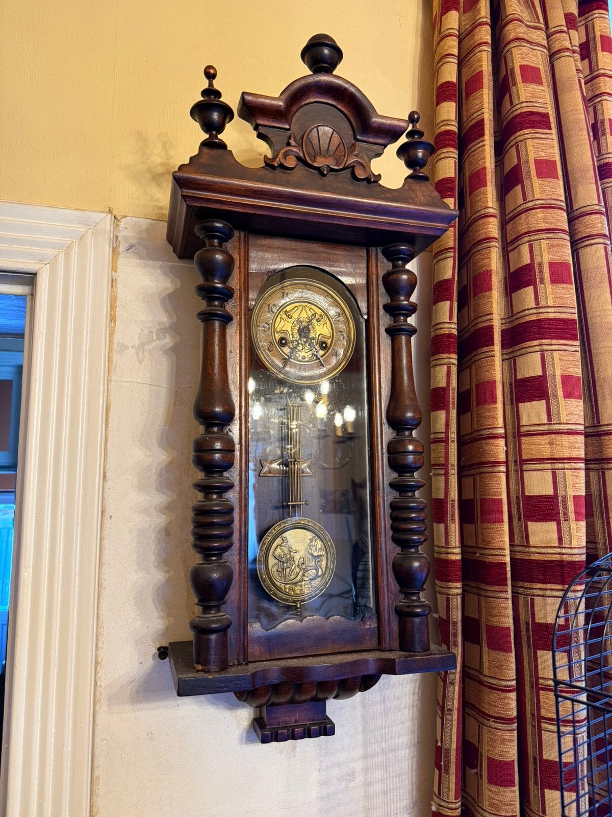 Prachtige antieke wandklok / Regulator - Art Nouveau, Ophalen