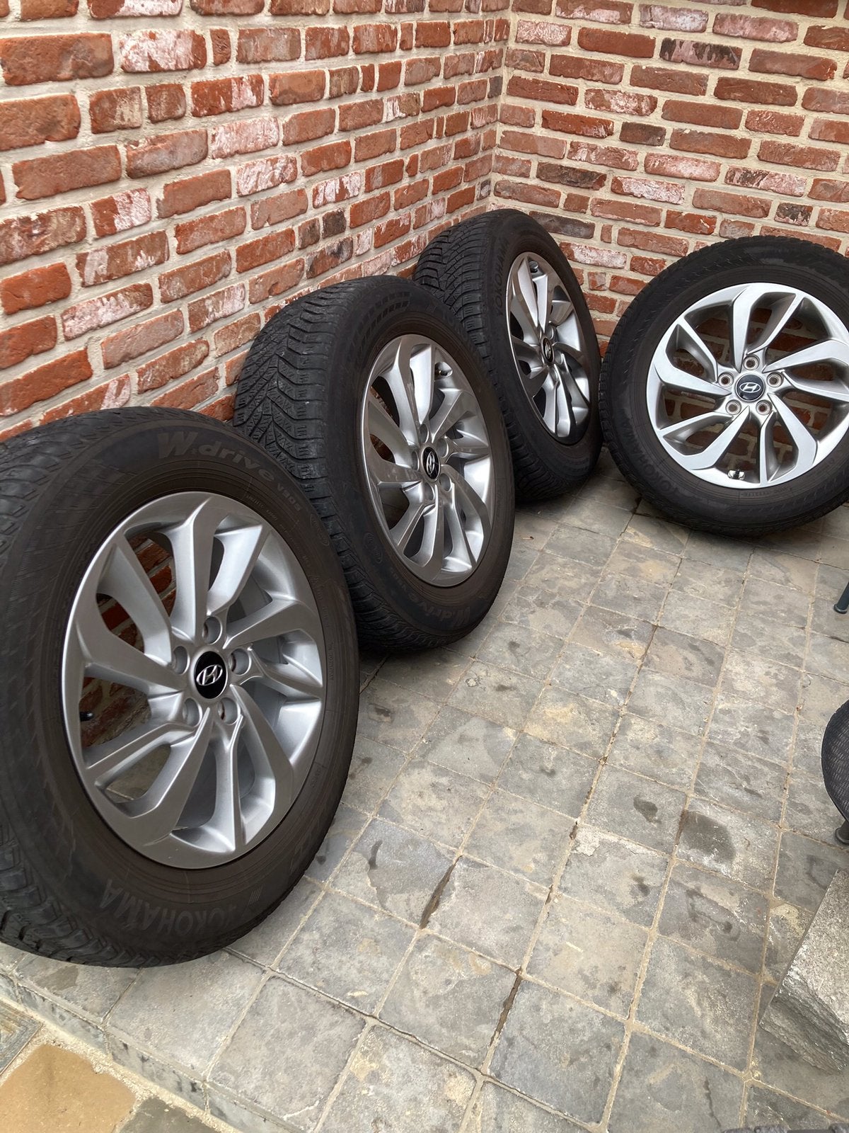 Alu velgen voor Hyundai tucson origenele met winter banden, Auto-onderdelen, Ophalen, Gebruikt, Velg(en), 17 inch
