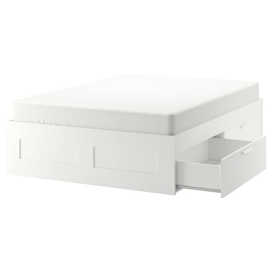 Lit 140x200 avec rangements et sommiers, Maison & Meubles, Chambre à coucher | Matelas & Sommiers, Queen size, 140 cm, Enlèvement