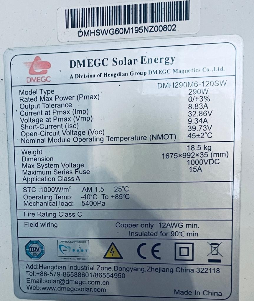 Zonnepaneel met microinverter, Doe-het-zelf en Bouw, Zonnepanelen en Toebehoren, Ophalen, Gebruikt, Compleet systeem, 200 wattpiek of meer