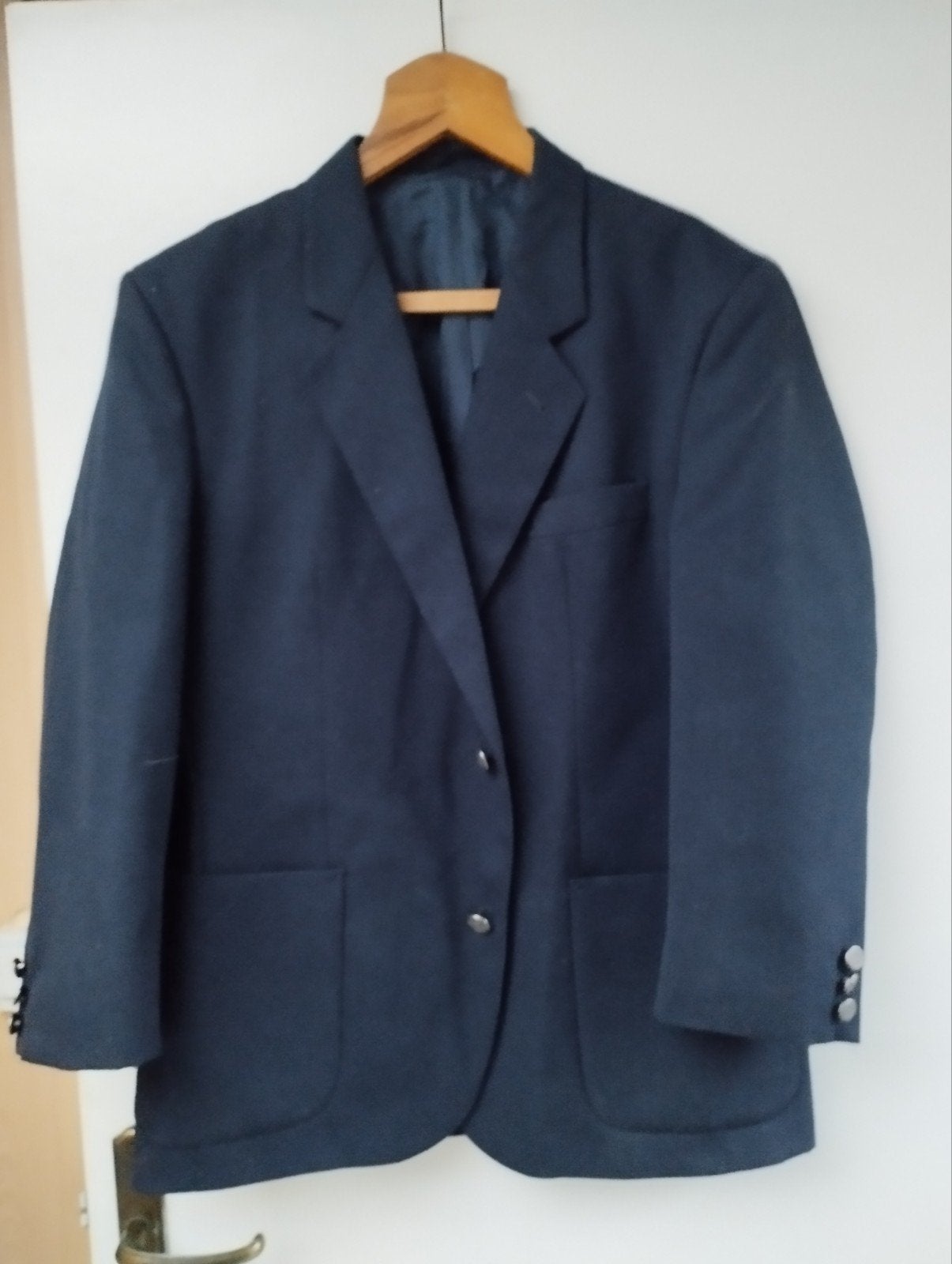 een donker blauwe heren vest kleur donker blauw maat l, Ophalen, Maat 52/54 (L), Blauw