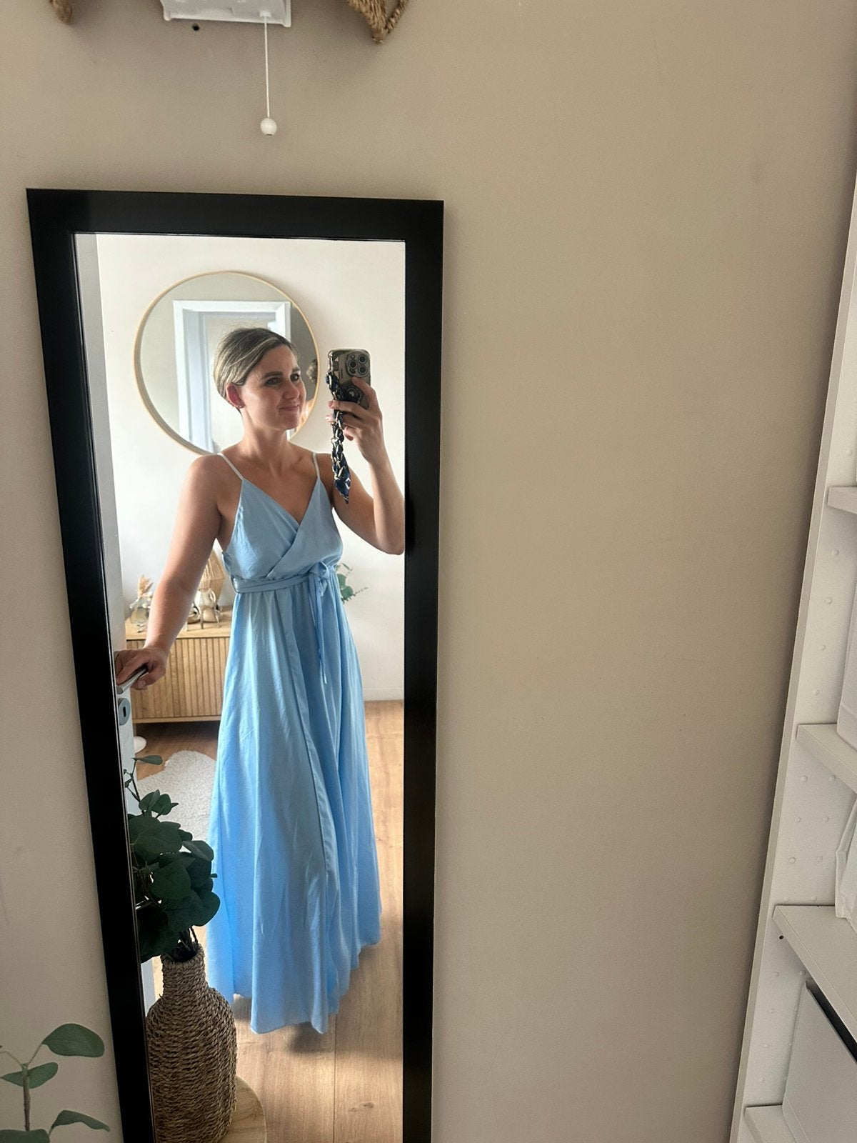 Lichtblauwe galajurk, Kleding | Dames, Ophalen, Zo goed als nieuw