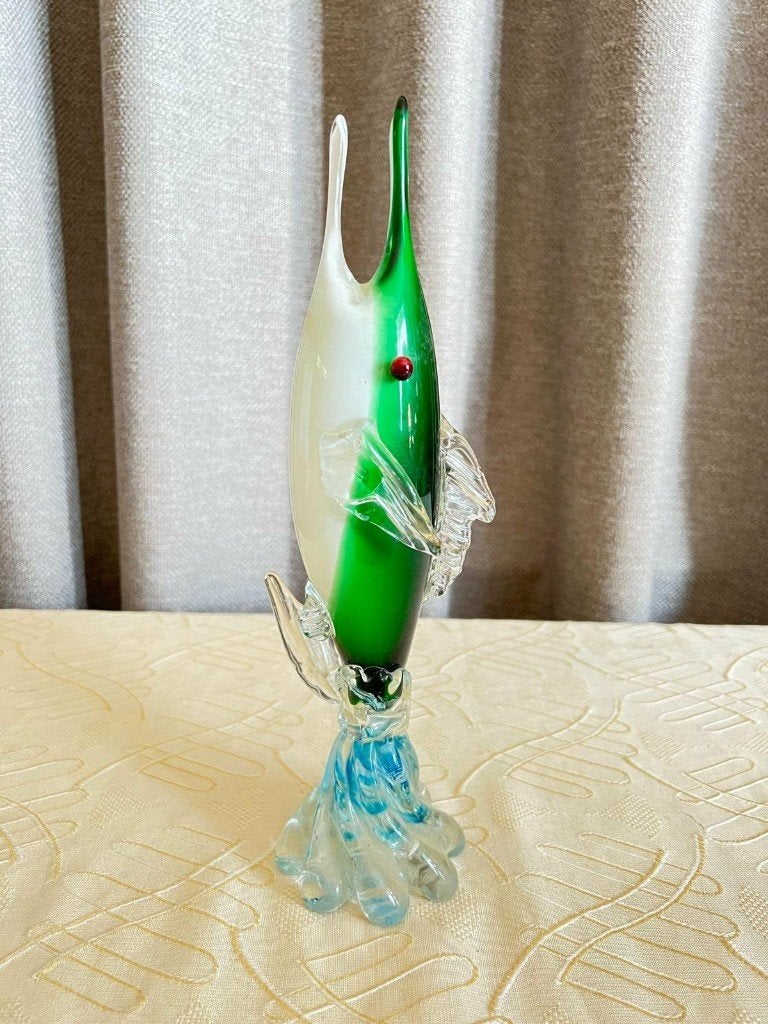 Vintage groene Murano zwaardvis 1960 - 1970, Enlèvement ou Envoi