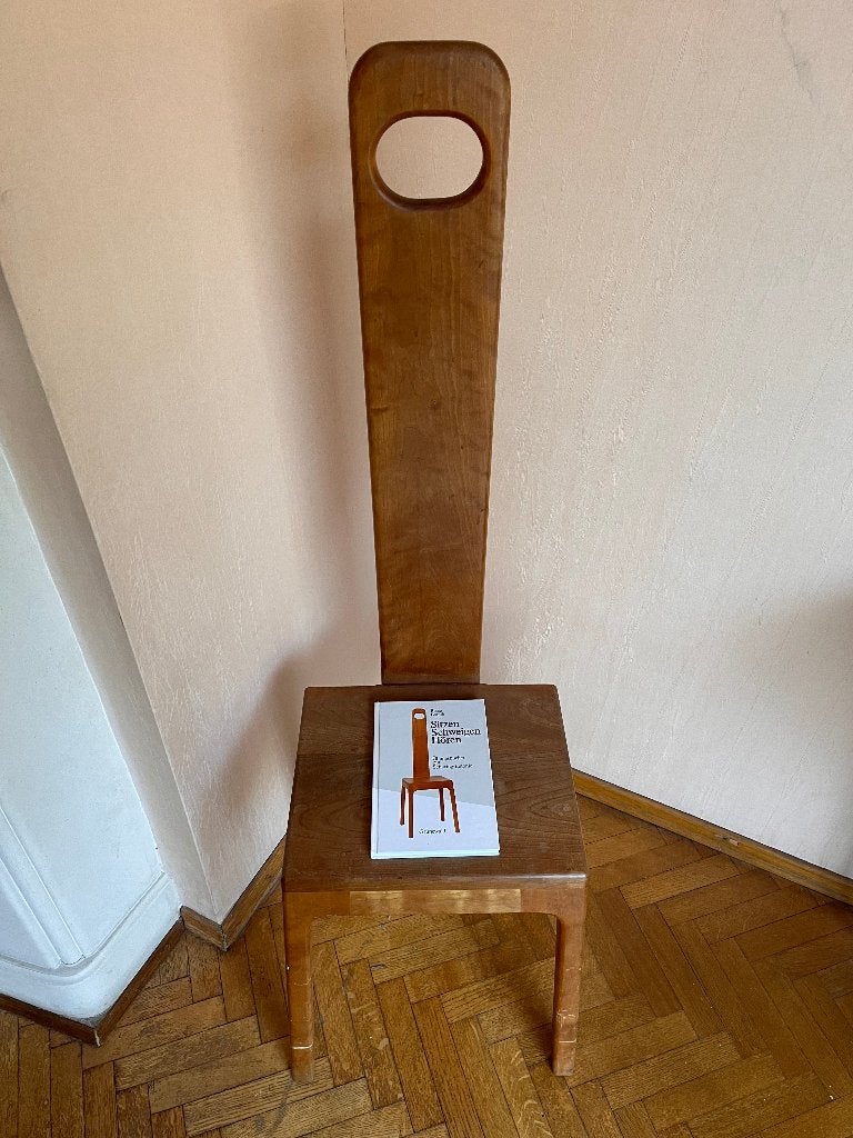 Postmodernistische vintage stoel., Maison & Meubles, Chaises, Utilisé, Une, Bois, Brun, Enlèvement