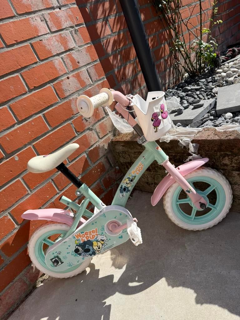 Meisje’s kinderfiets te koop 3 tot 5 jaar., Ophalen, Gebruikt, Minder dan 16 inch, Zijwieltjes