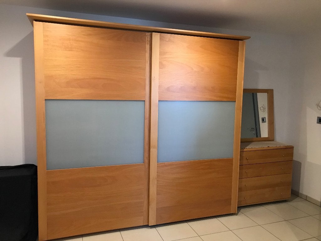 chambre complète en bois d'Aulne, Huis en Inrichting, Slaapkamer | Complete slaapkamers, Gebruikt, Tweepersoons, Ophalen