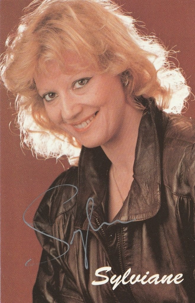 Sylviane - foto met handtekening - 1993, Ophalen of Verzenden, Zo goed als nieuw, Foto of Kaart, Gesigneerd