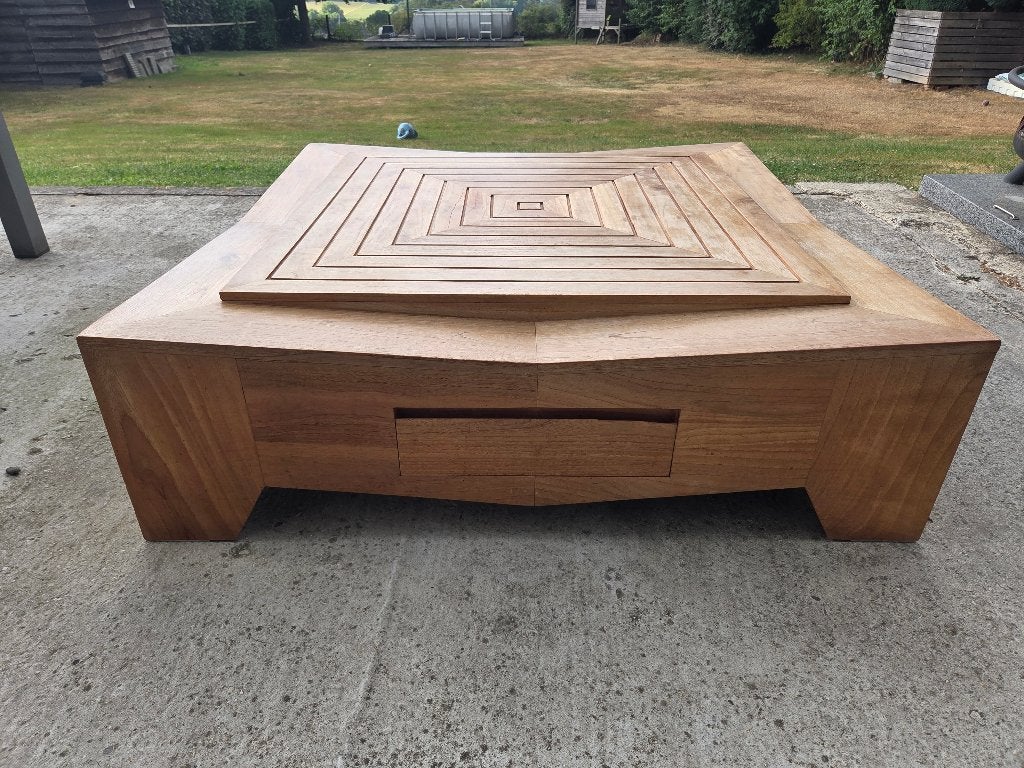 Table basse en teck, Maison & Meubles, Tables | Tables de salon, Teck, 100 à 150 cm, Carré, 100 à 150 cm
