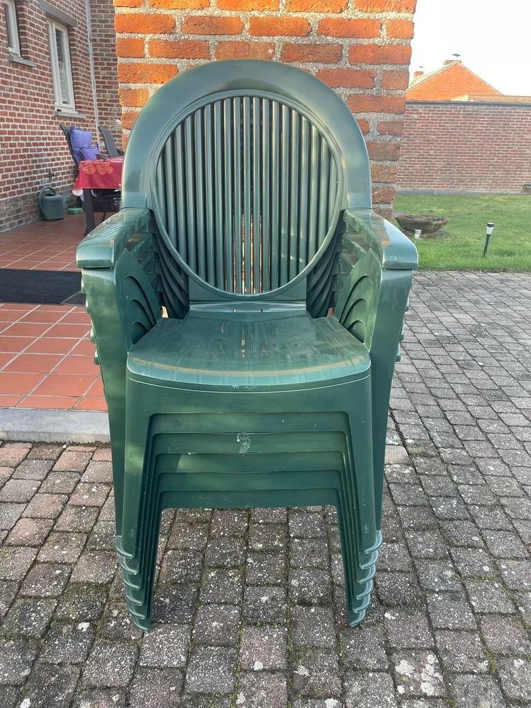 6 groene tuinstoelen van Grosfillix, Ophalen, Zo goed als nieuw, Aluminium, Verstelbaar