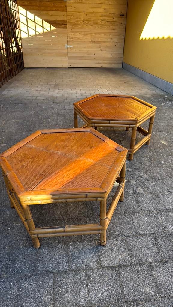 Lot de 2 tables basses en rotin, Moins de 50 cm, 50 à 100 cm, Enlèvement, Utilisé