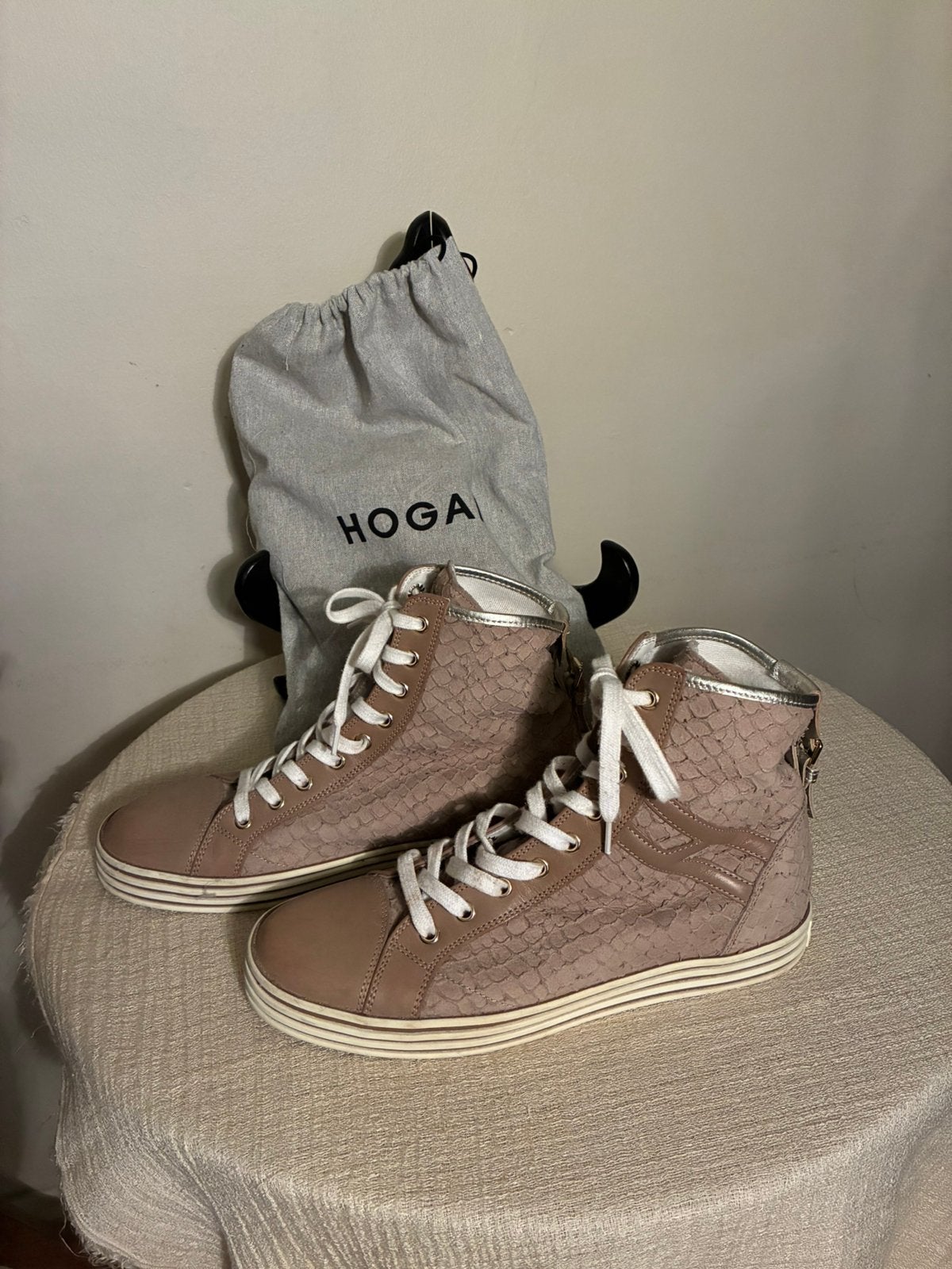 HOGAN HOGE SNEAKER TAUPE *38, Overige kleuren, Verzenden, Zo goed als nieuw, Sneakers