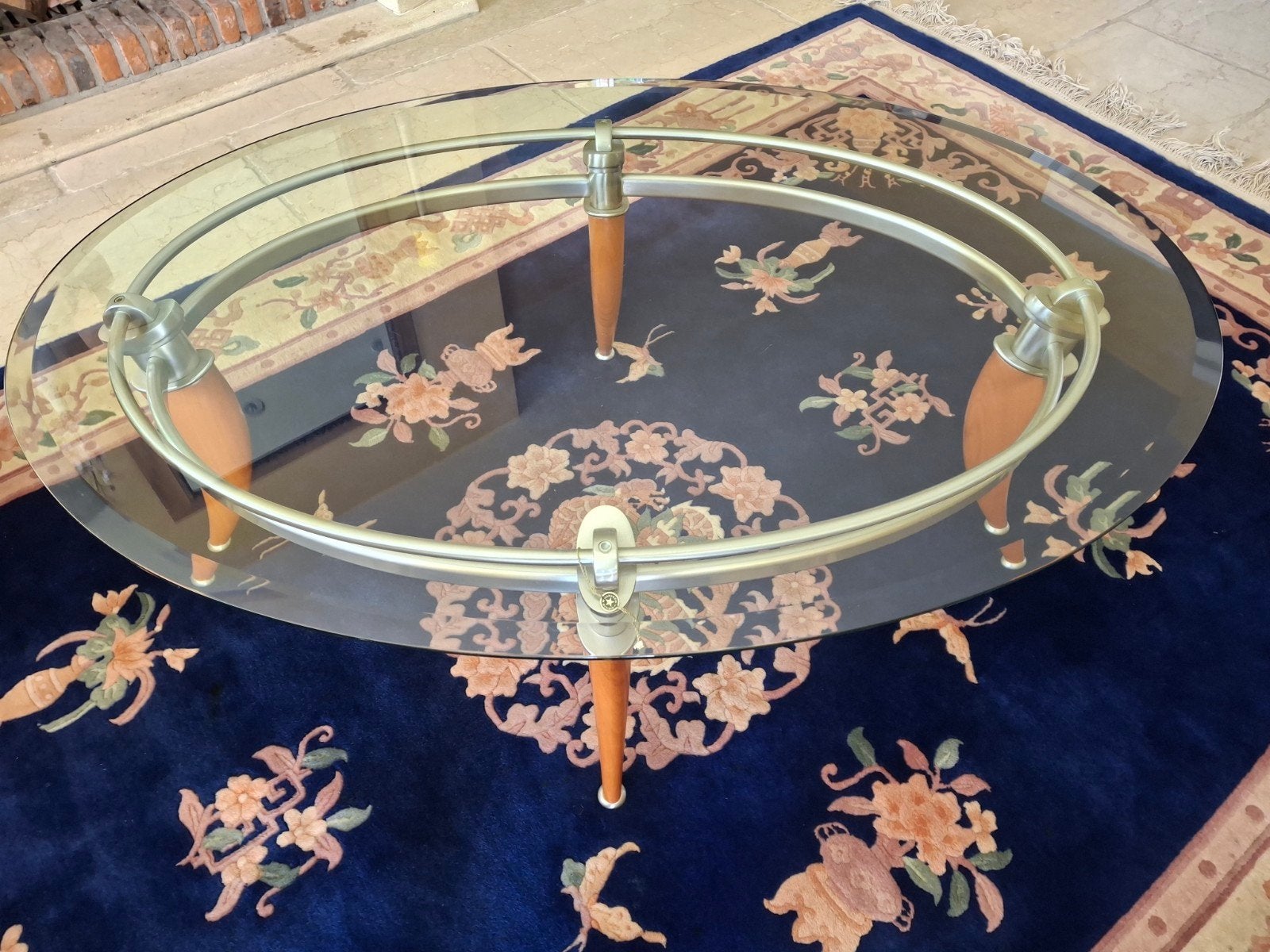 Art deco salontafel, 100 à 150 cm, Art deco, Comme neuf, Verre