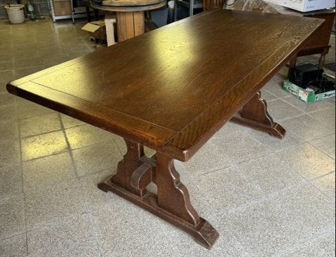 Rustieke tafel + 6 stoelen Om gratis weg te geven, Ophalen, Gebruikt, Eikenhout, 50 tot 100 cm