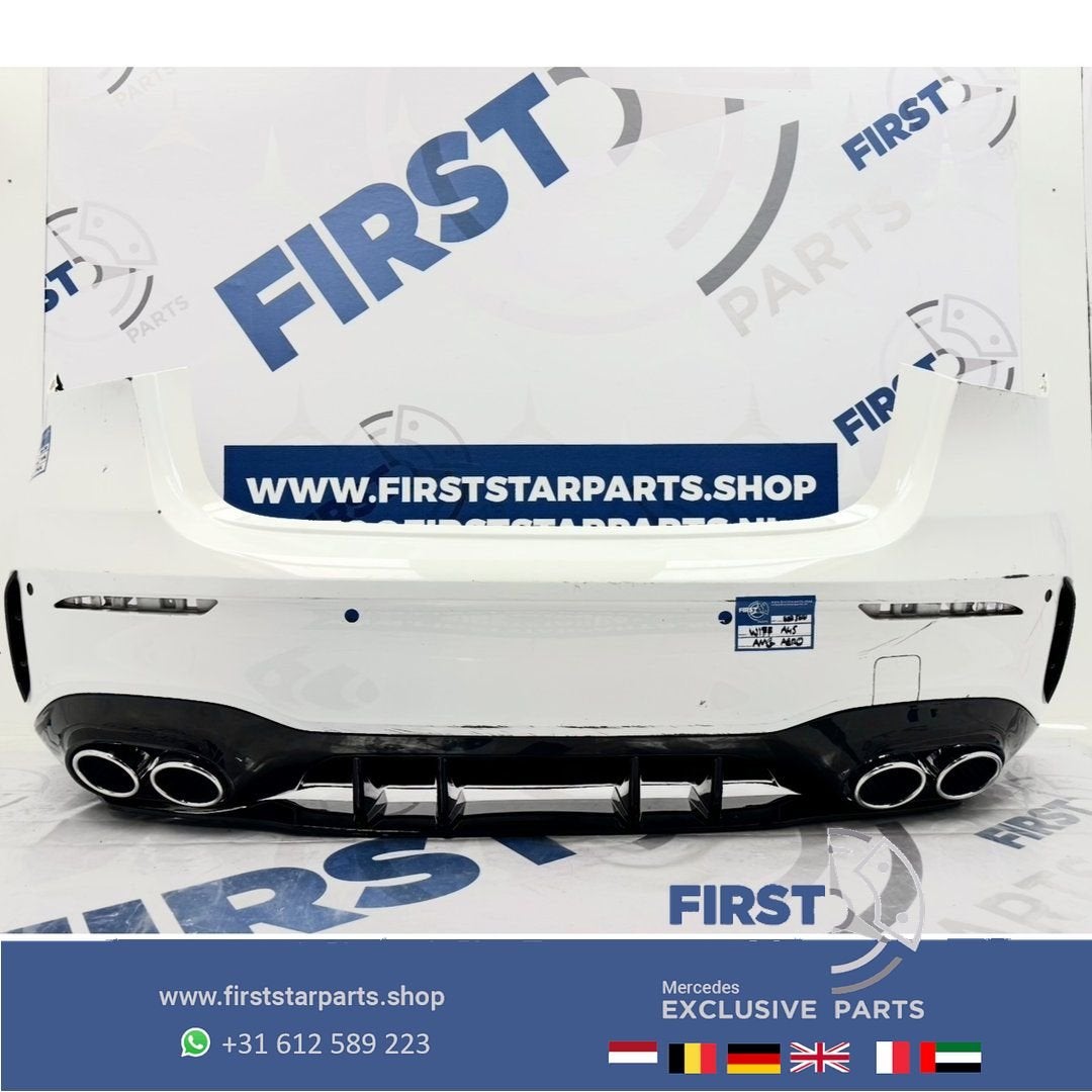 W177 BUMPER A KLASSE 2023 A45 S AMG ACHTERBUMPER ZWART/WIT/G