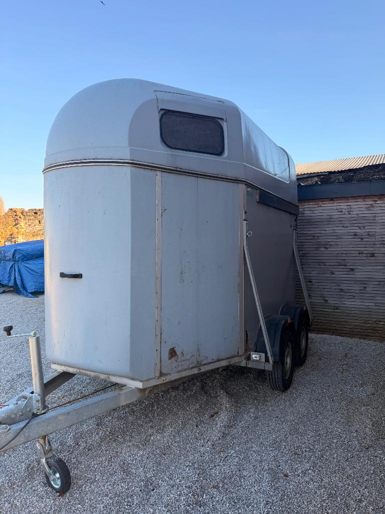 paardentrailer, Enlèvement, Utilisé, Bois, Remorque 2 chevaux