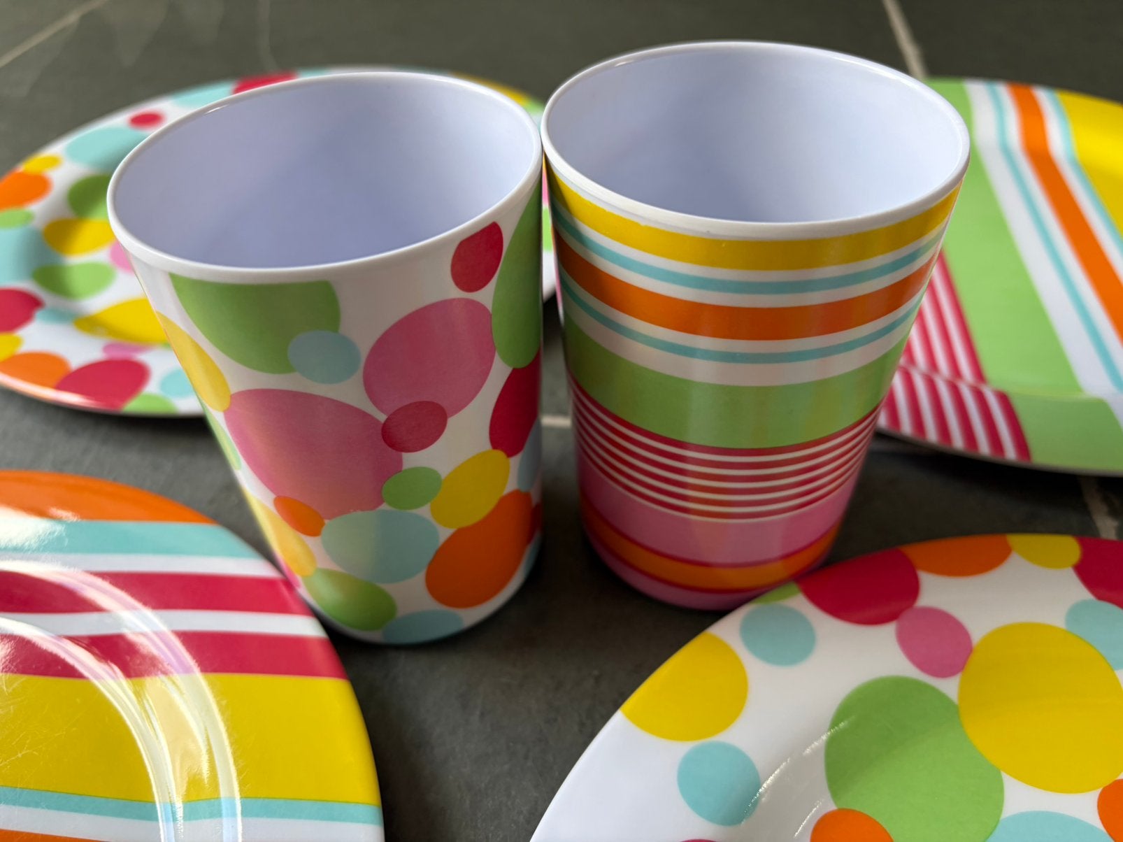 Lichtgewicht zomers servies  - !Superkoopje!, Ophalen of Verzenden, Gebruikt