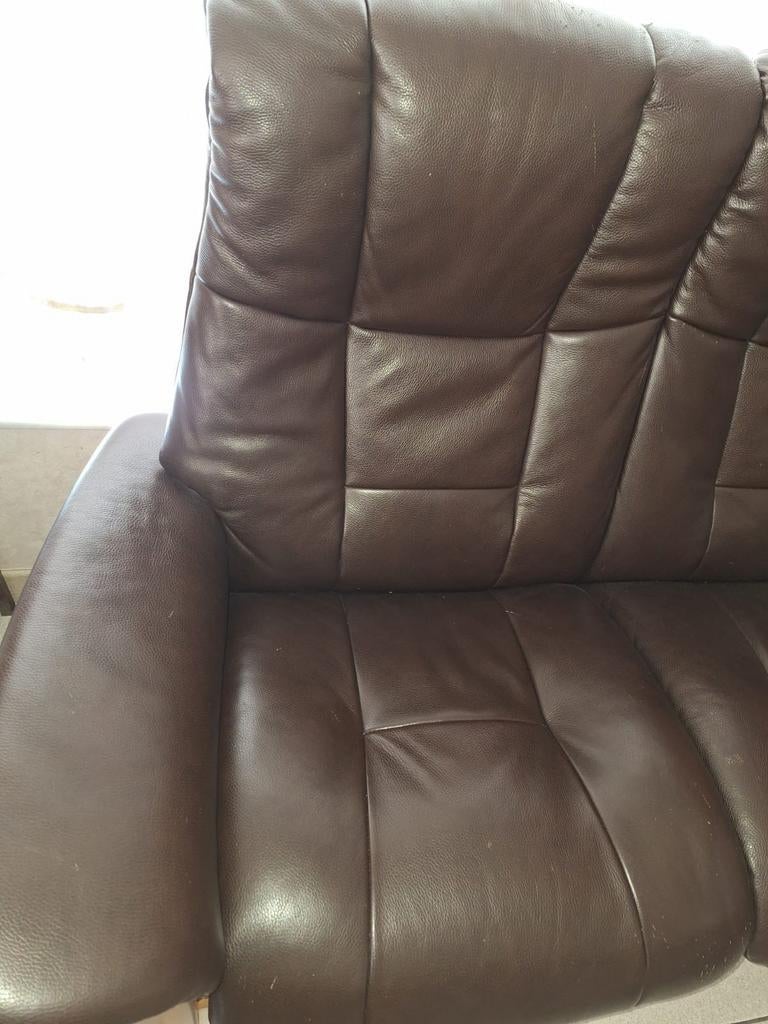 Stressless sofa tweezit met bijhorendevoetbank, Ophalen, Leer