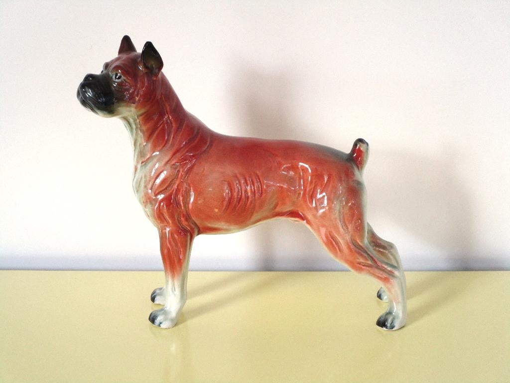 Vintage beeldje boxer hond, Ophalen of Verzenden, Zo goed als nieuw, Dier