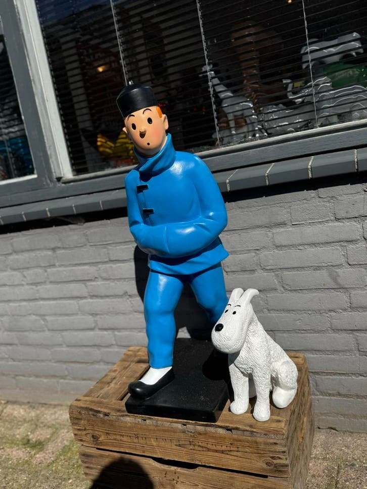 Groot Kuifje en Bobbie beeld - Blauw kostuum, Verzamelen, Stripfiguren