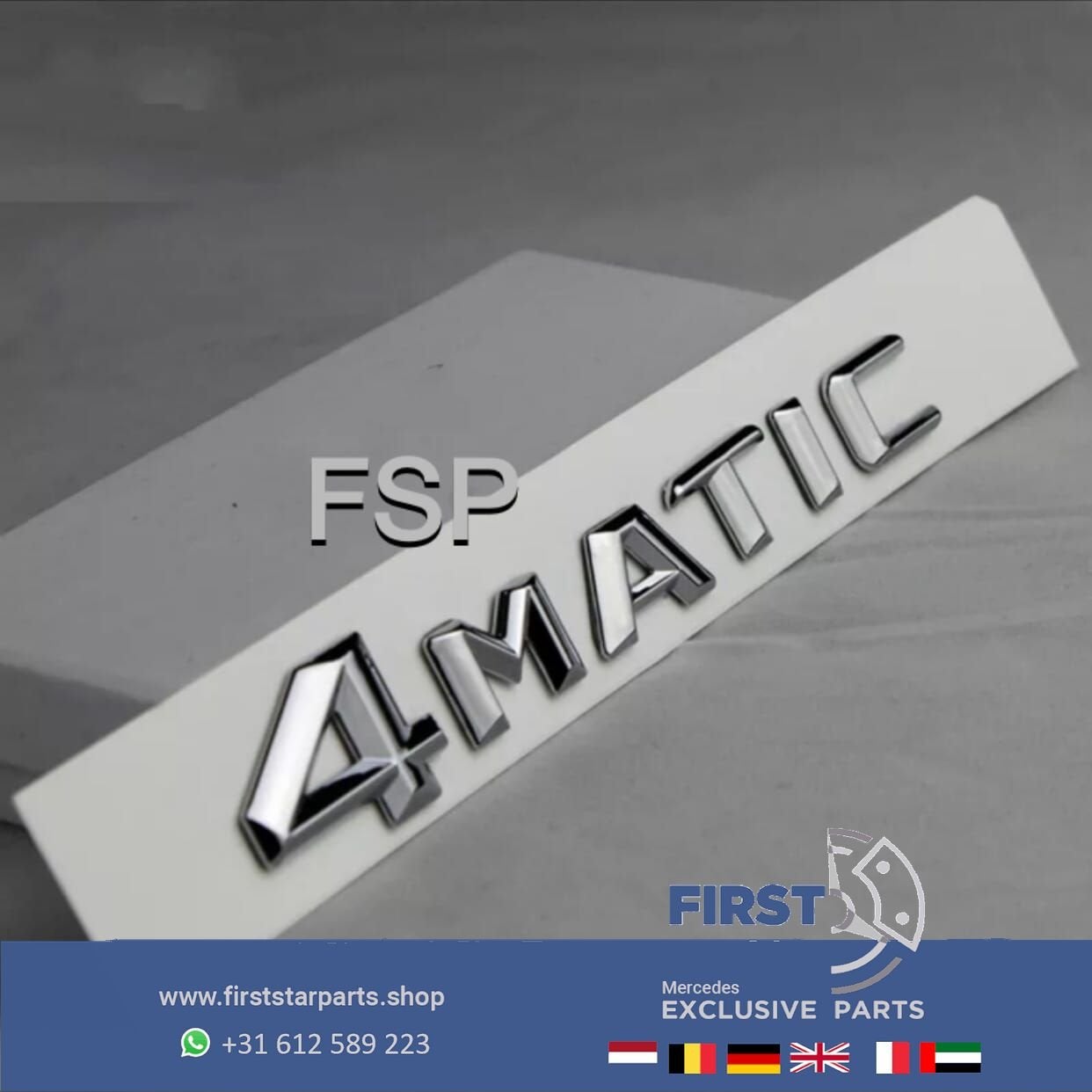 4MATIC LETTERS CHROOM 4 MATIC EMBLEEM Mercedes 2014-2022 AMG, Arrière, Utilisé, -, -