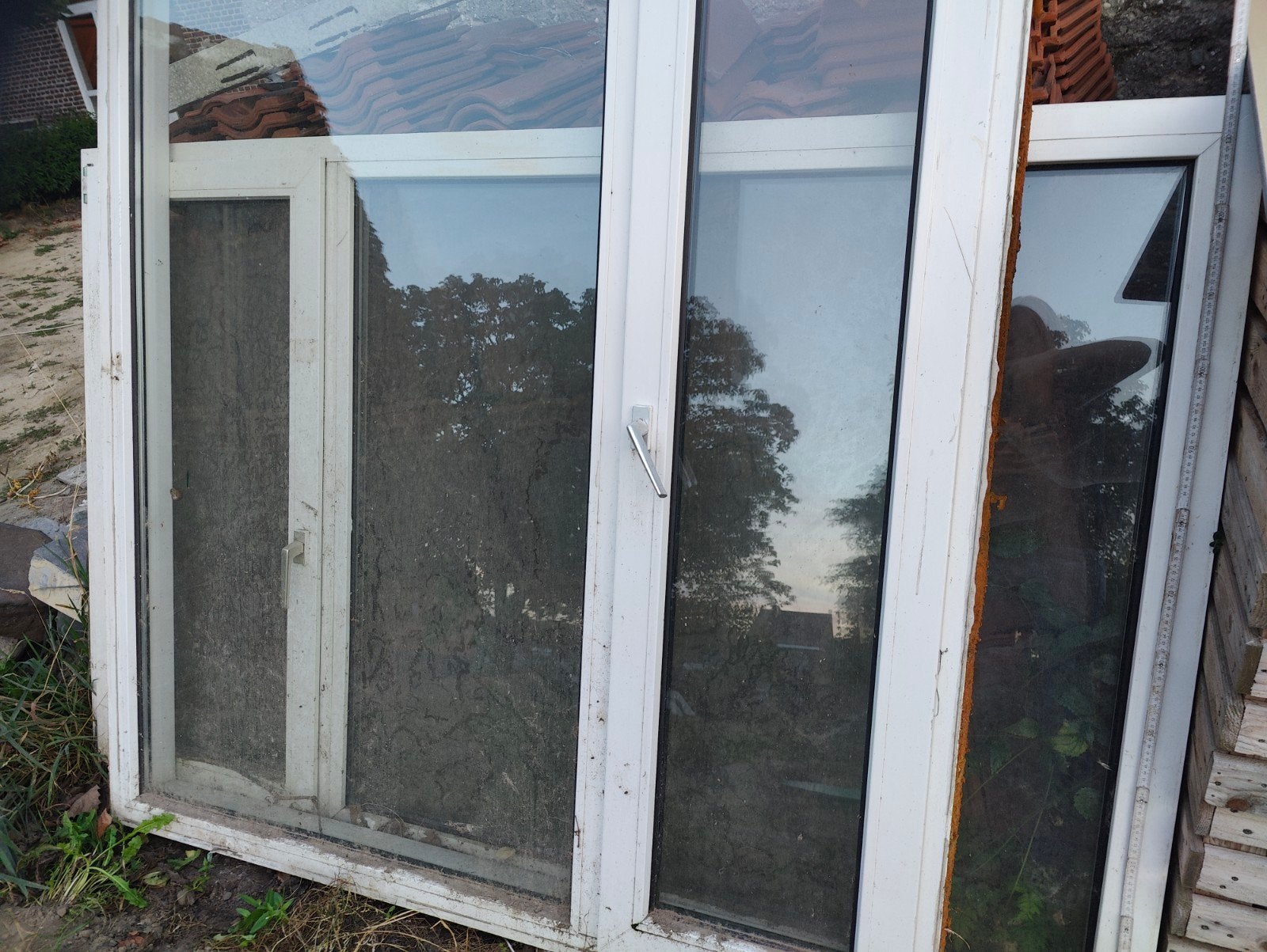 2x raam PVC dubbel glas, Ophalen