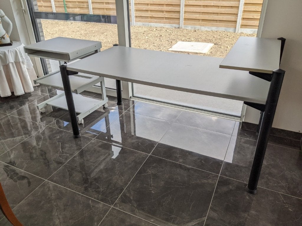 Bureau + bijzettafel, Ophalen, Gebruikt, 75 cm of meer, 60 cm of meer