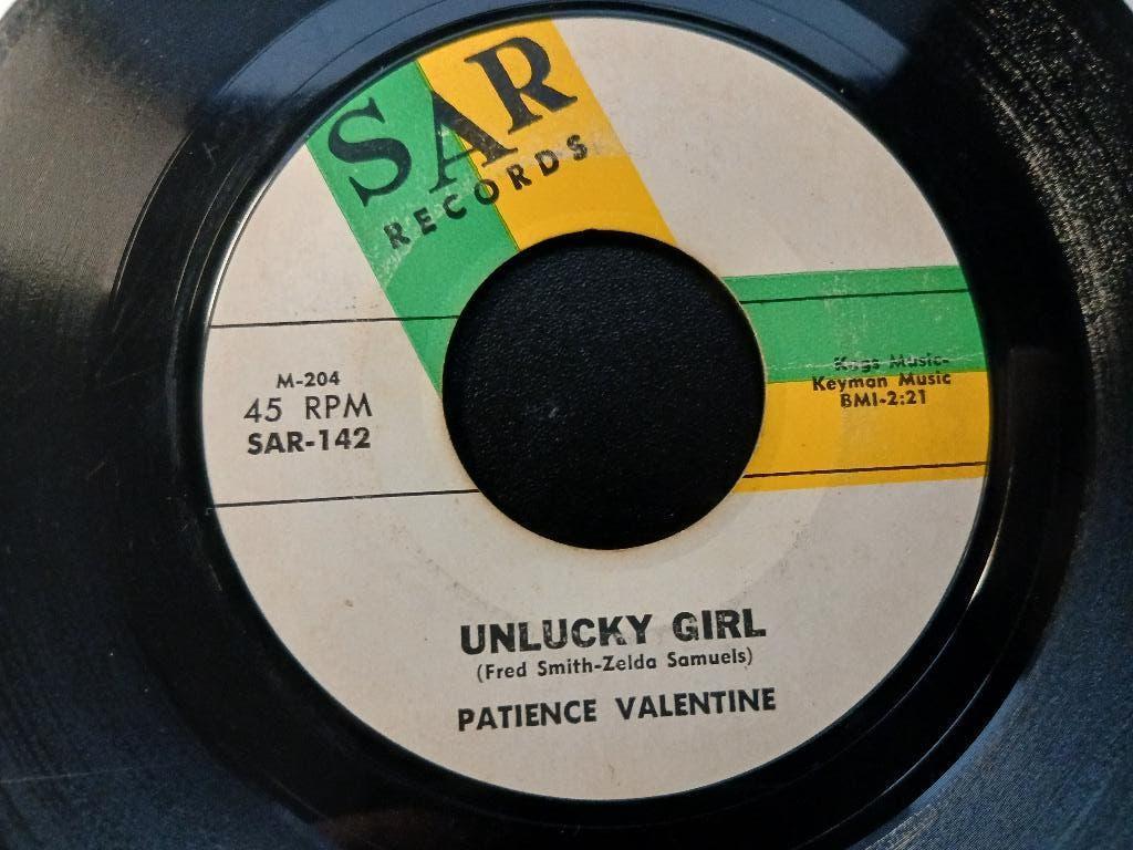 Patience Valentine‎ —  Unlucky Girl '7 Popcorn, Single, Utilisé, 7 pouces, R&B et Soul