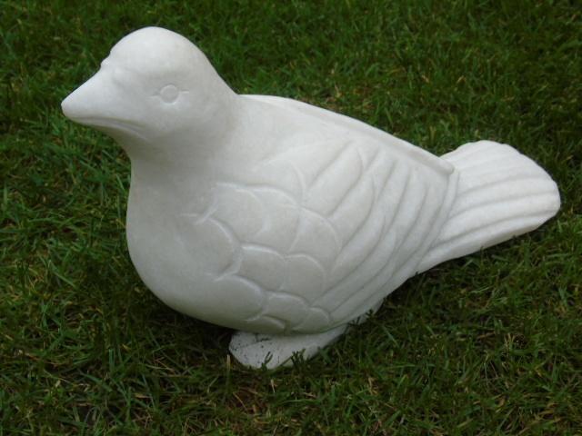 statue oiseau XXL en pierre , marbre blanc, Enlèvement ou Envoi, Comme neuf, Pierre, Animal