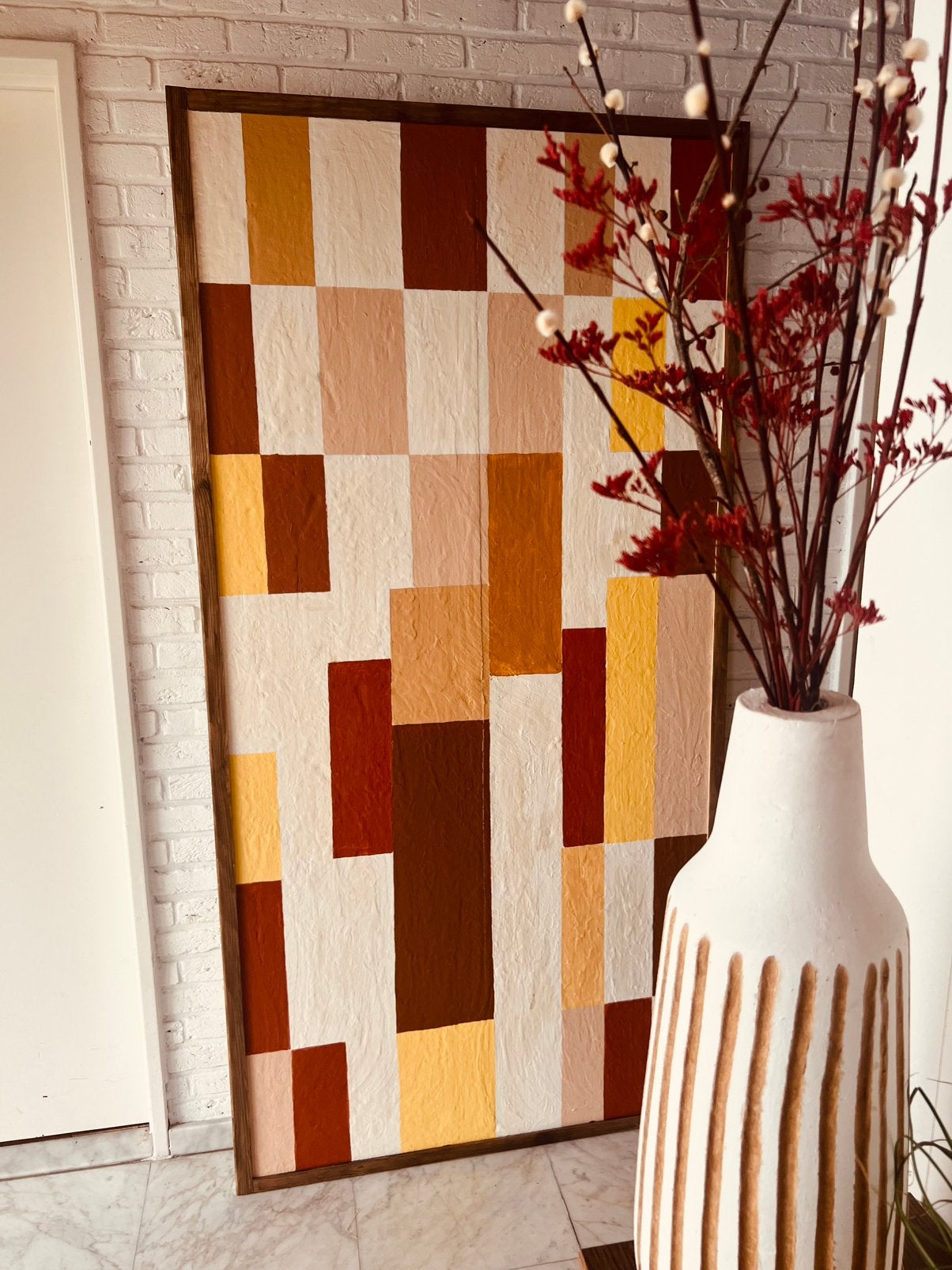 Groot Schilderij, Antiek en Kunst, Kunst | Schilderijen | Abstract, Ophalen of Verzenden