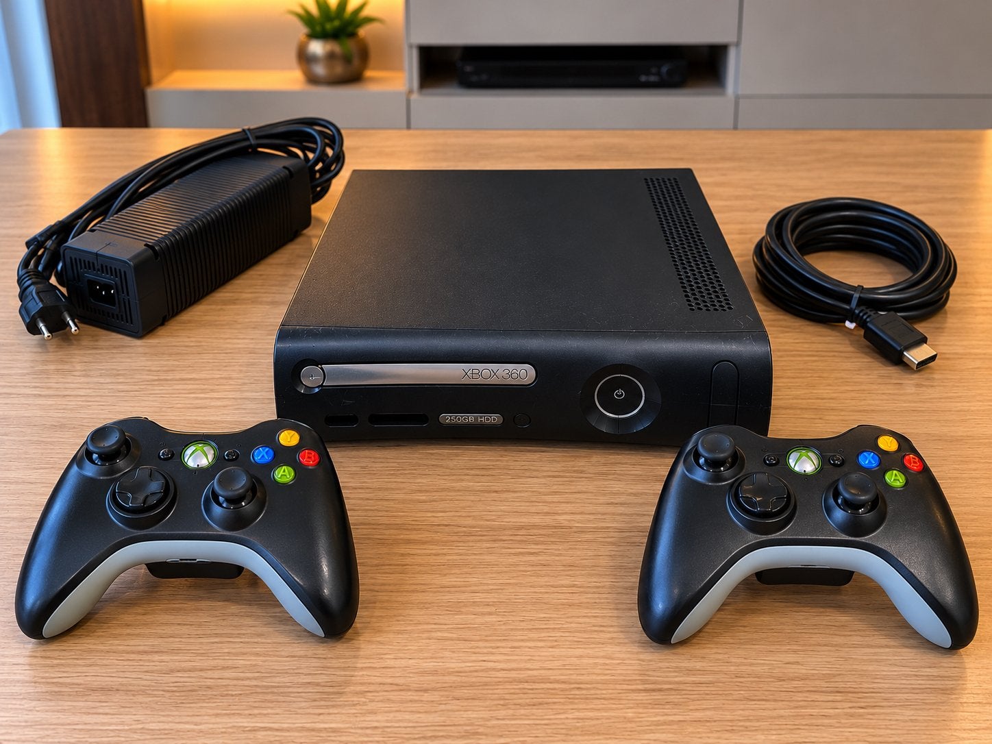 Xbox 360 Slim 250GB + 2 controllers + ongeveer 30 games, Ophalen, Met 2 controllers, 250 GB, Gebruikt