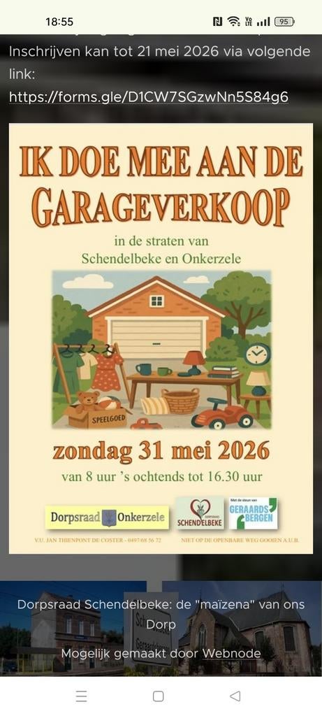 Vide-grenier de Schendelbeke et Onkerzele le 31 mai., Enlèvement
