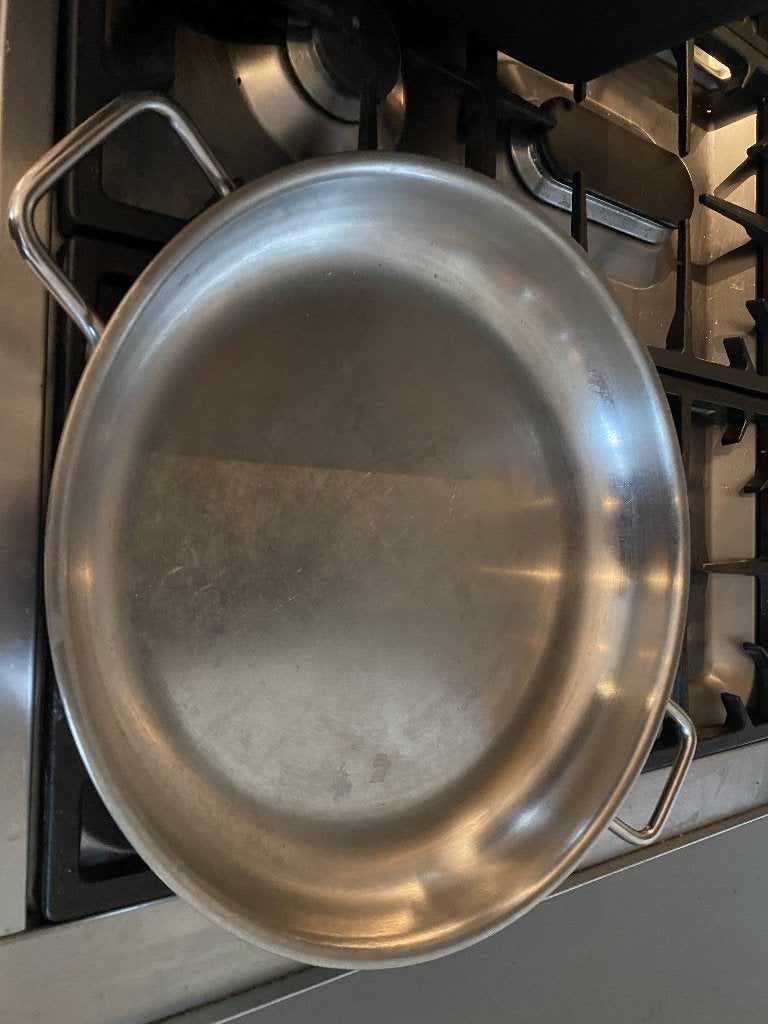 Demeyere pan 32cm, Huis en Inrichting, Keuken | Potten en Pannen, Ophalen, Inox, Demeyere, Gebruikt