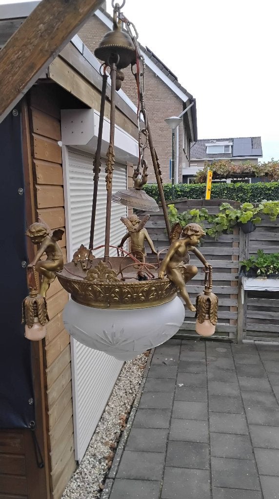 Antieke Franse bronzen kroonluchter, Antiek en Kunst, Ophalen