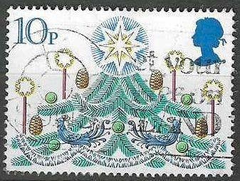 Grande-Bretagne 1980 - Yvert 959 - Le sapin de Noël (ST), Timbres & Monnaies, Timbres | Europe | Royaume-Uni, Affranchi, Envoi