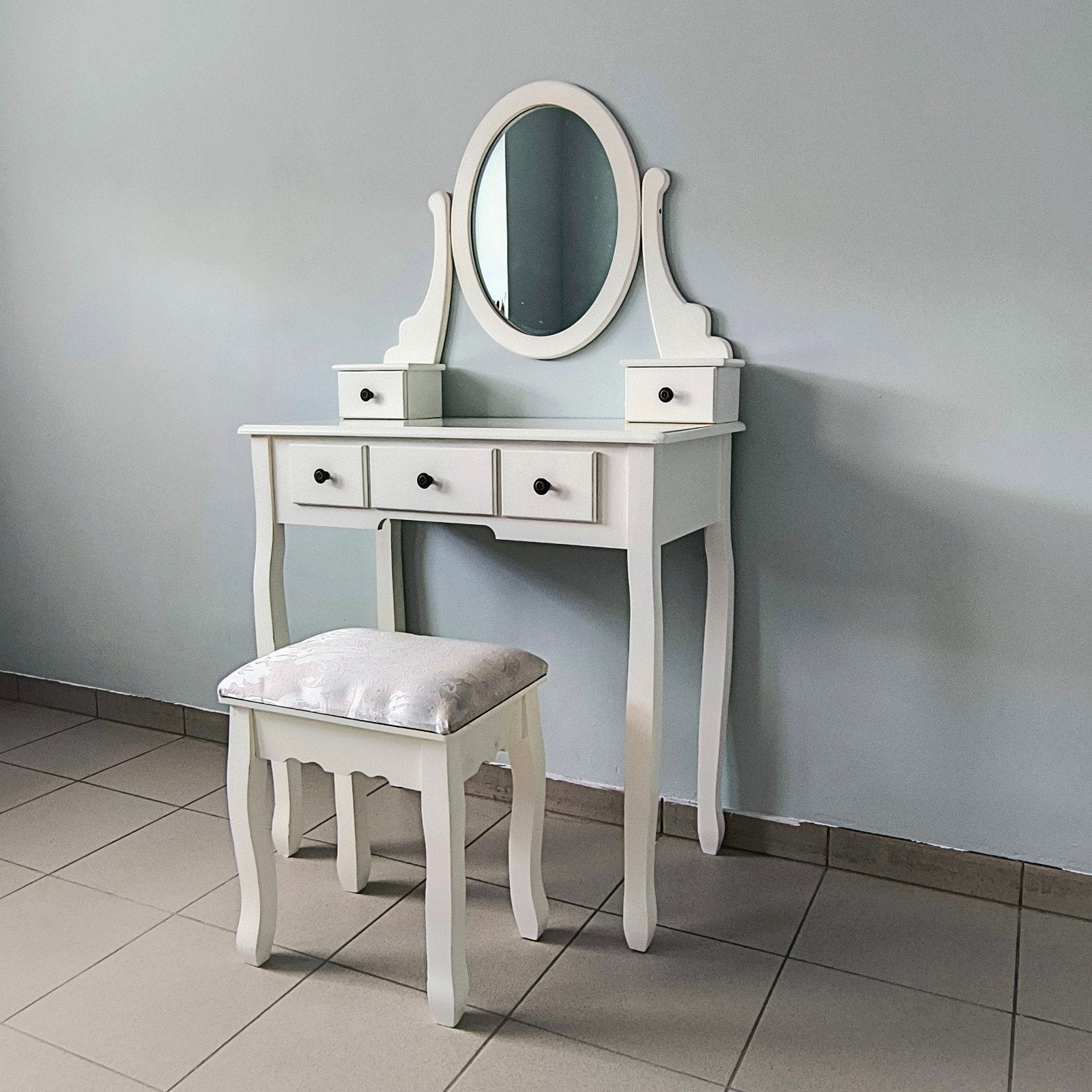 Kaptafel / make-up tafel met krukje, Ophalen, Hout