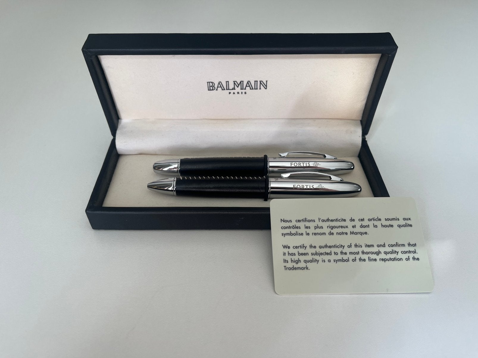 Luxe Balmain Paris Pennenset – Vintage Fortis Bank, Enlèvement, Comme neuf, Autres types
